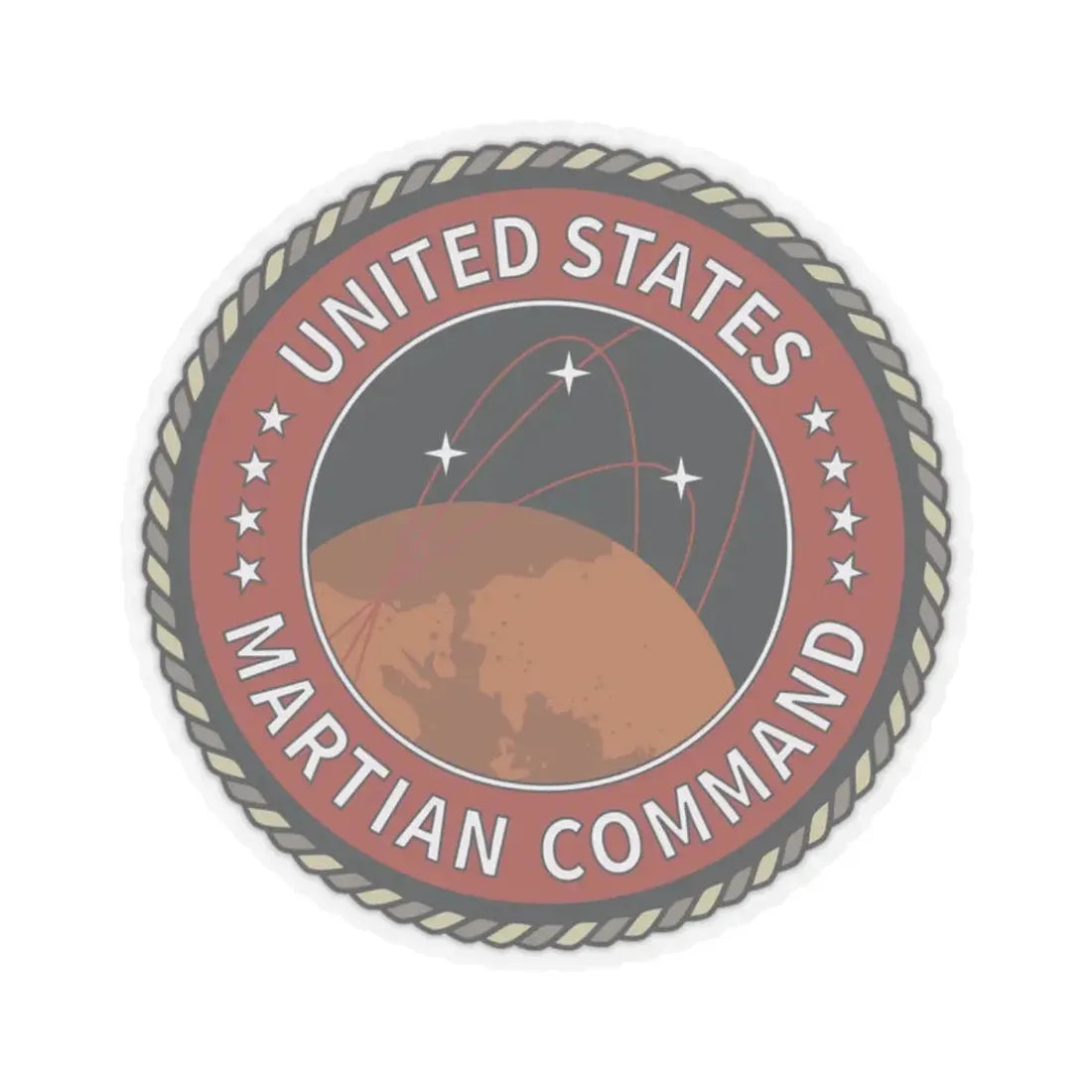 United States Martian Command - STICKER Vinyl Kiss-Cut Decal 2 Inch Transparent - The Sticker Space