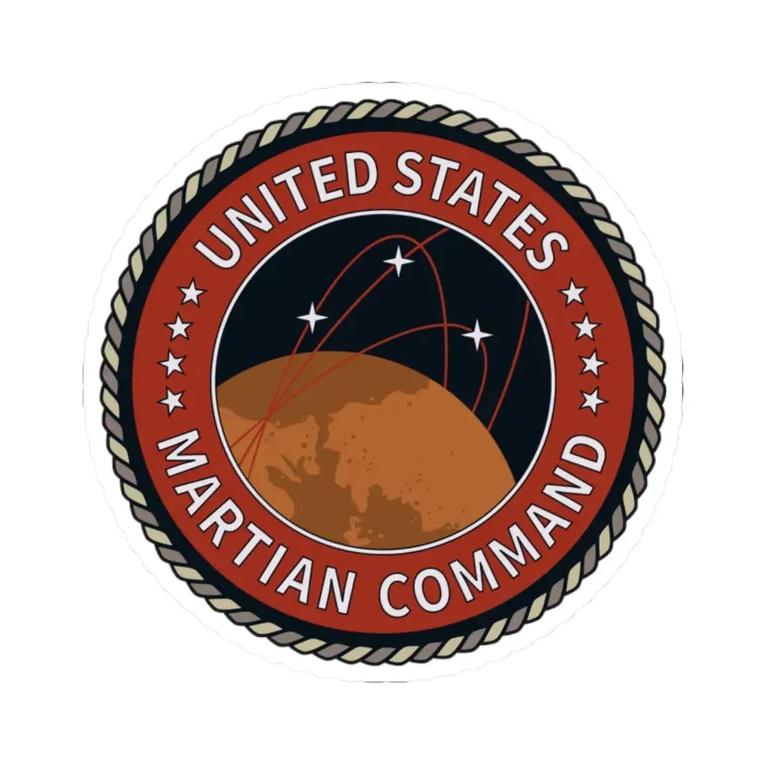 United States Martian Command - STICKER Vinyl Kiss-Cut Decal 2 Inch White - The Sticker Space