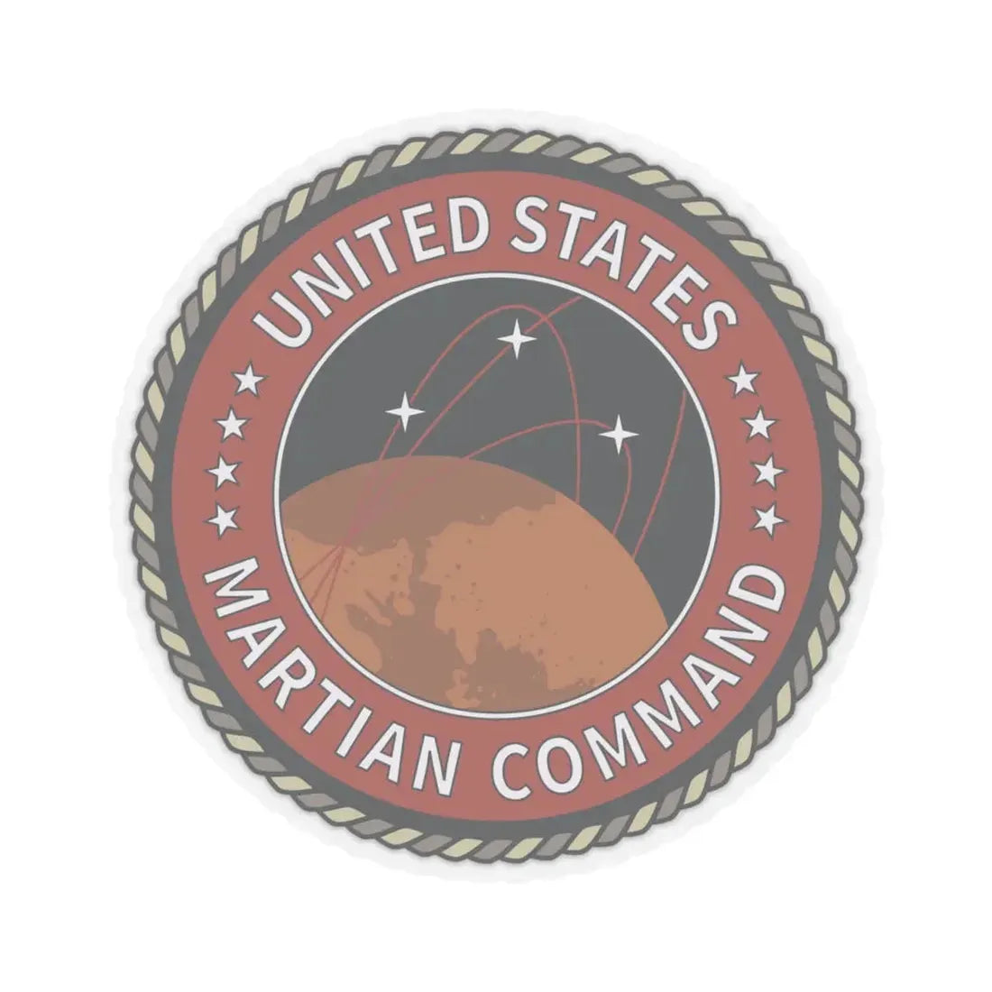 United States Martian Command - STICKER Vinyl Kiss-Cut Decal 4 Inch Transparent - The Sticker Space