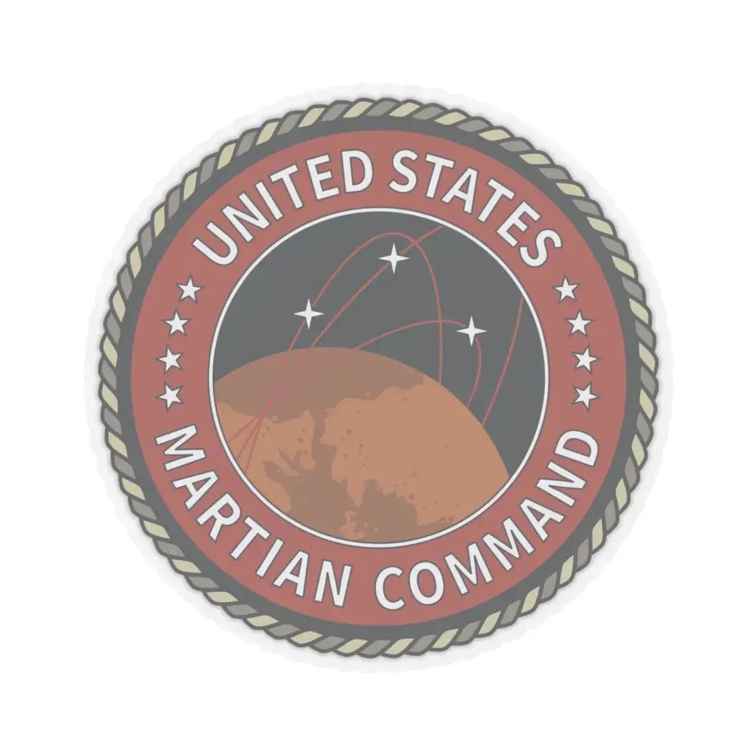 United States Martian Command - STICKER Vinyl Kiss-Cut Decal 6 Inch Transparent - The Sticker Space