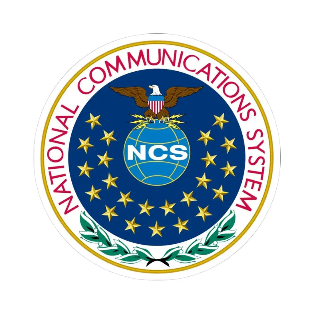United States National Communications System - STICKER Vinyl Kiss-Cut Decal 3 Inch White - The Sticker Space