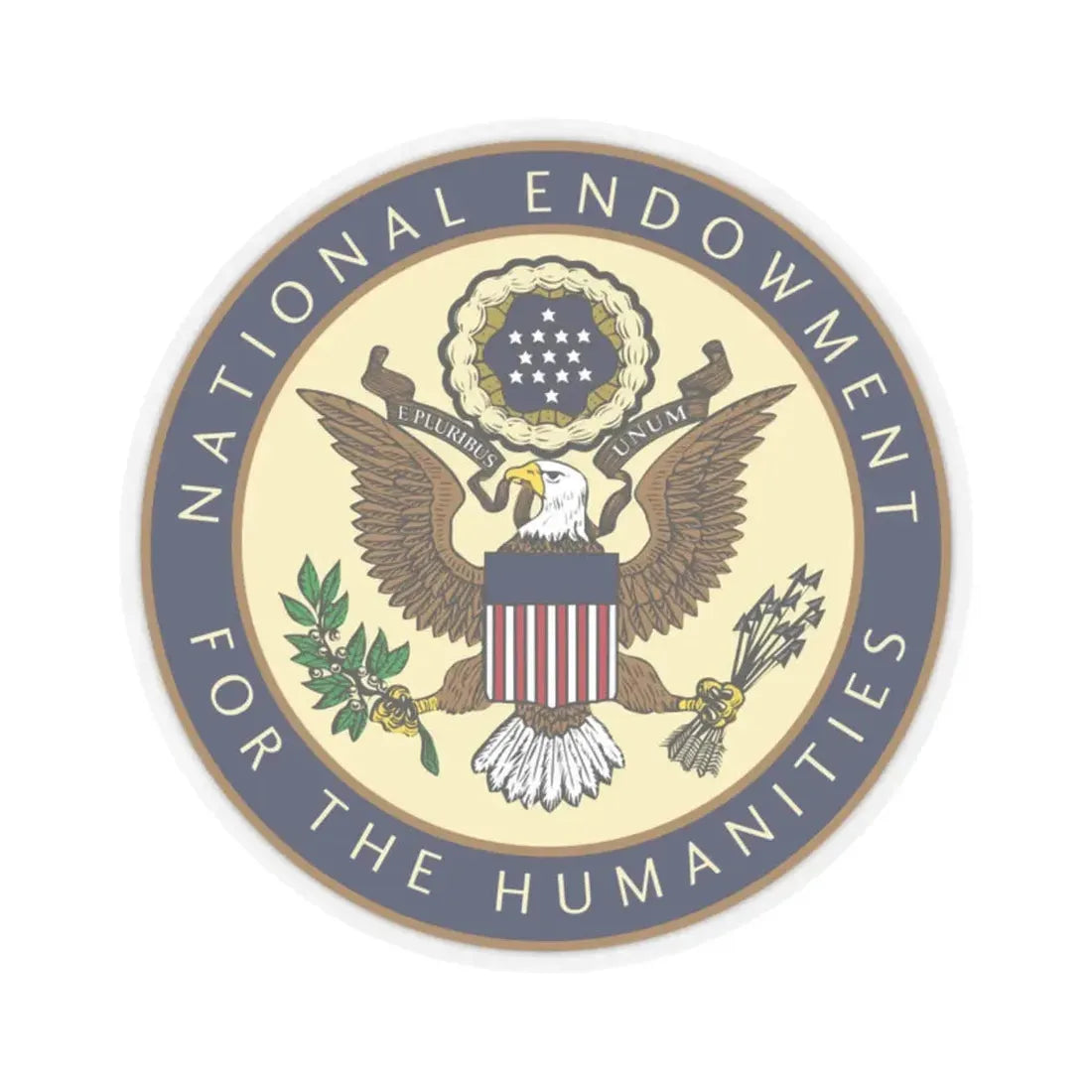 United States National Endowment for the Humanities - STICKER Vinyl Kiss-Cut Decal 2 Inch Transparent - The Sticker Space