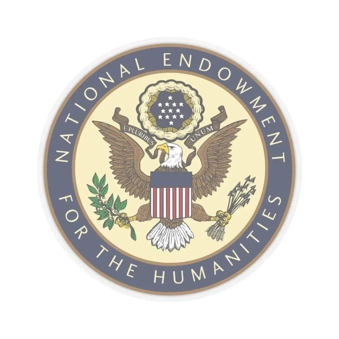 United States National Endowment for the Humanities - STICKER Vinyl Kiss-Cut Decal 3 Inch Transparent - The Sticker Space