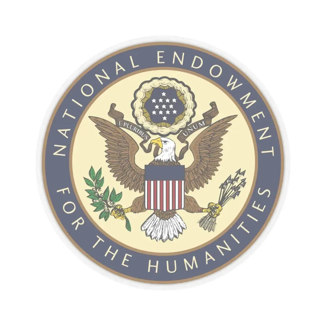 United States National Endowment for the Humanities - STICKER Vinyl Kiss-Cut Decal 4 Inch Transparent - The Sticker Space