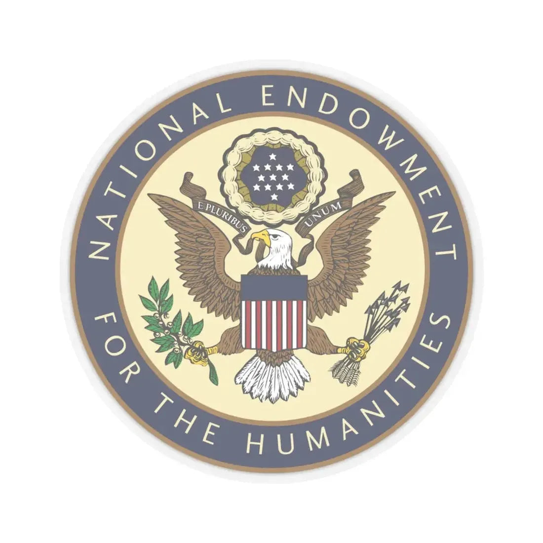 United States National Endowment for the Humanities - STICKER Vinyl Kiss-Cut Decal 6 Inch Transparent - The Sticker Space