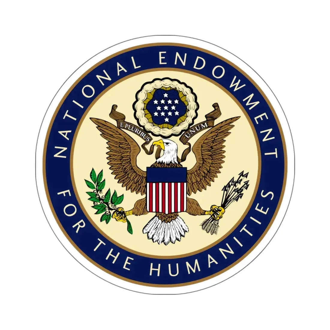United States National Endowment for the Humanities - STICKER Vinyl Kiss-Cut Decal 6 Inch White - The Sticker Space