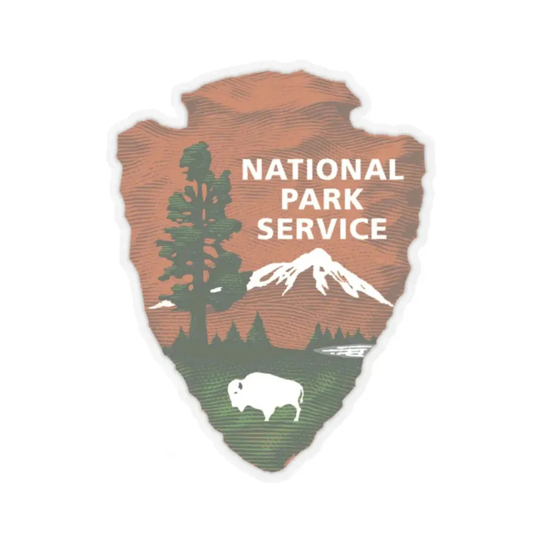 United States National Park Service - STICKER Vinyl Kiss-Cut Decal 2 Inch Transparent - The Sticker Space