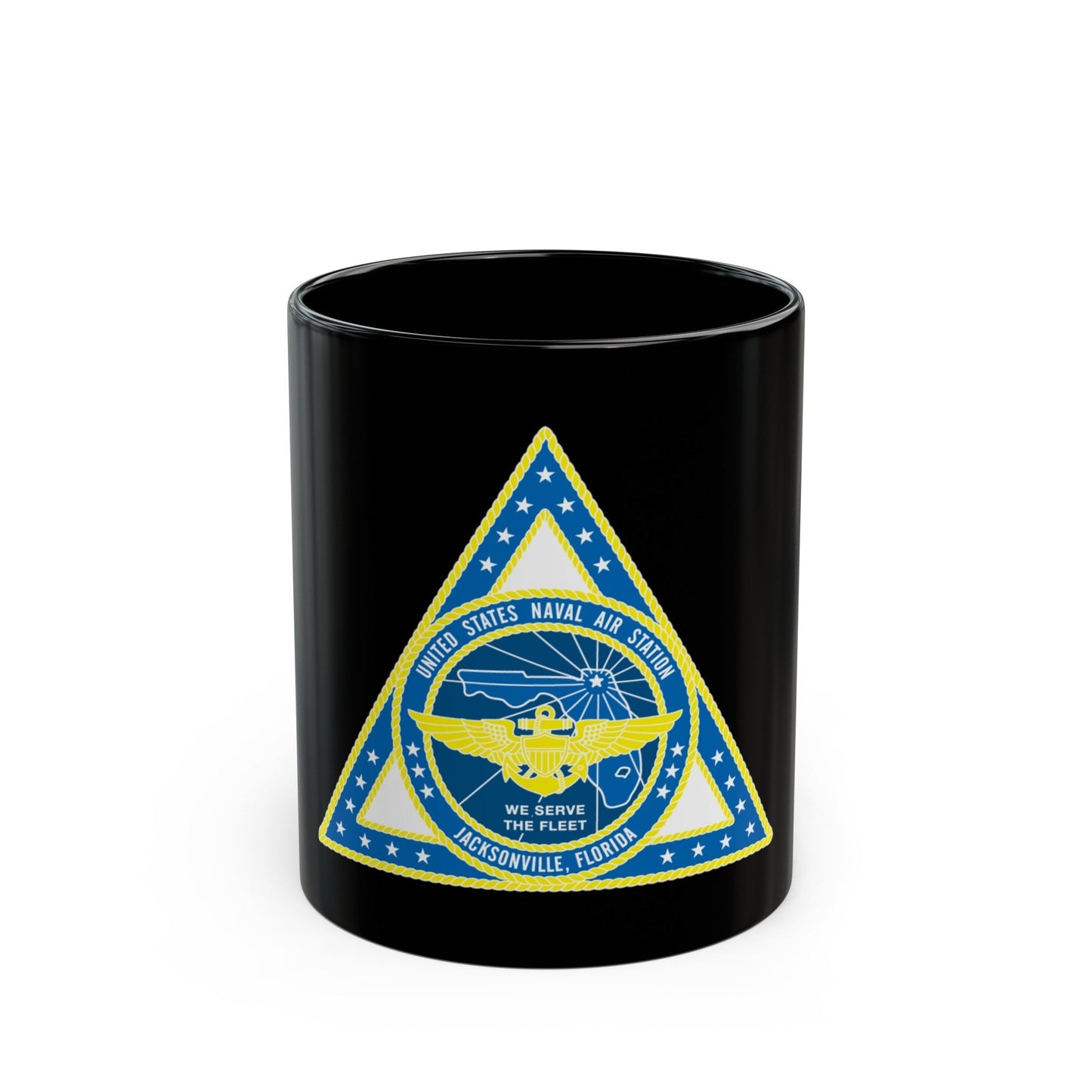 United States Naval Air Station Jacksonville FL (U.S. Navy) Black Coffee Mug-11oz-The Sticker Space