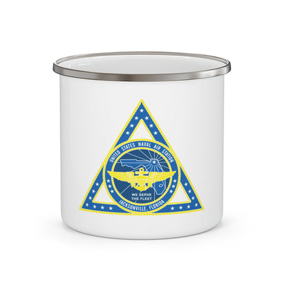 United States Naval Air Station Jacksonville FL (U.S. Navy) Enamel Mug 12oz-12oz-The Sticker Space