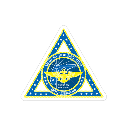 United States Naval Air Station Jacksonville FL (U.S. Navy) REVERSE PRINT Transparent STICKER-2" × 2"-The Sticker Space