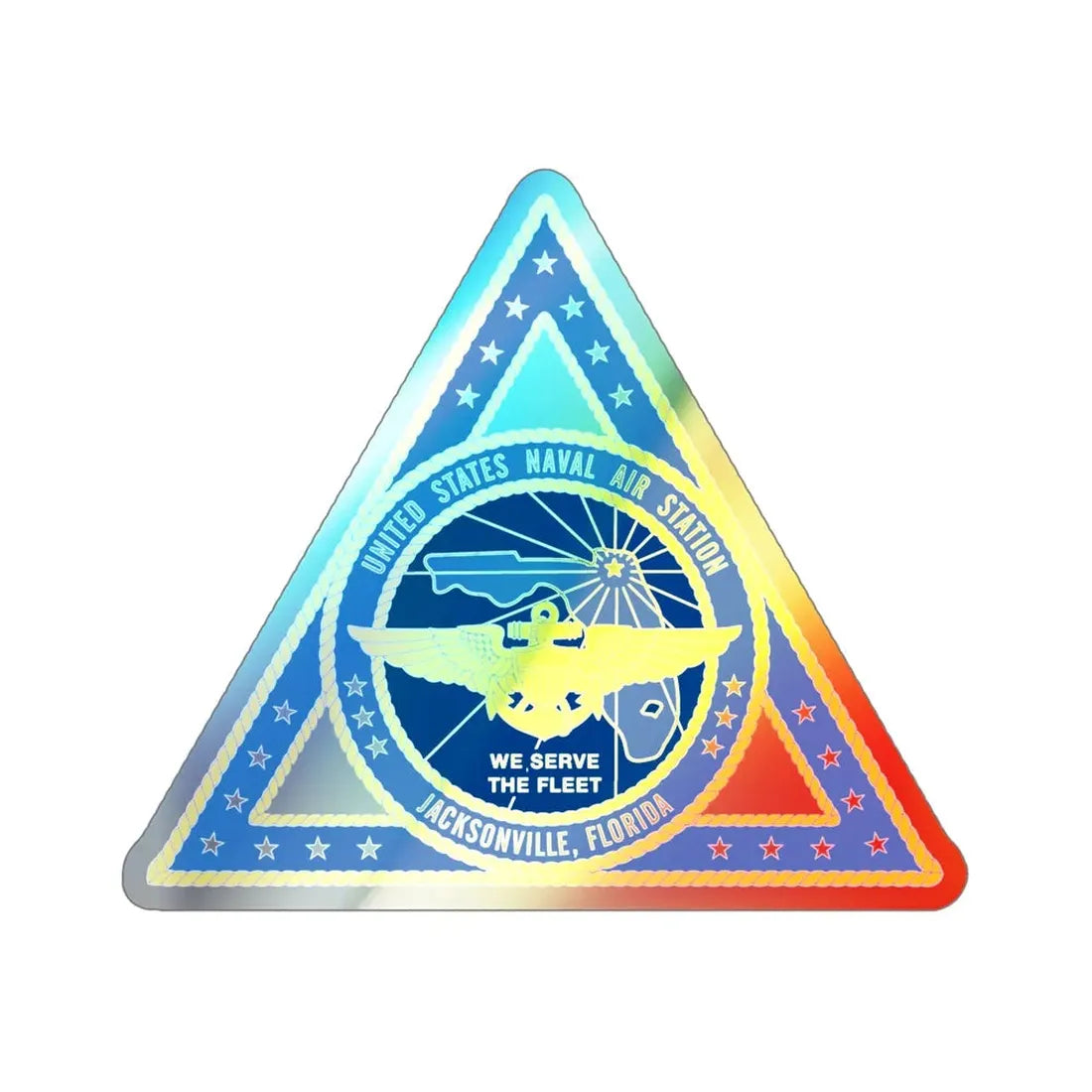United States Naval Air Station Jacksonville FL (U.S. Navy) Holographic STICKER Die-Cut Vinyl Decal 6 Inch Holographic - The Sticker Space
