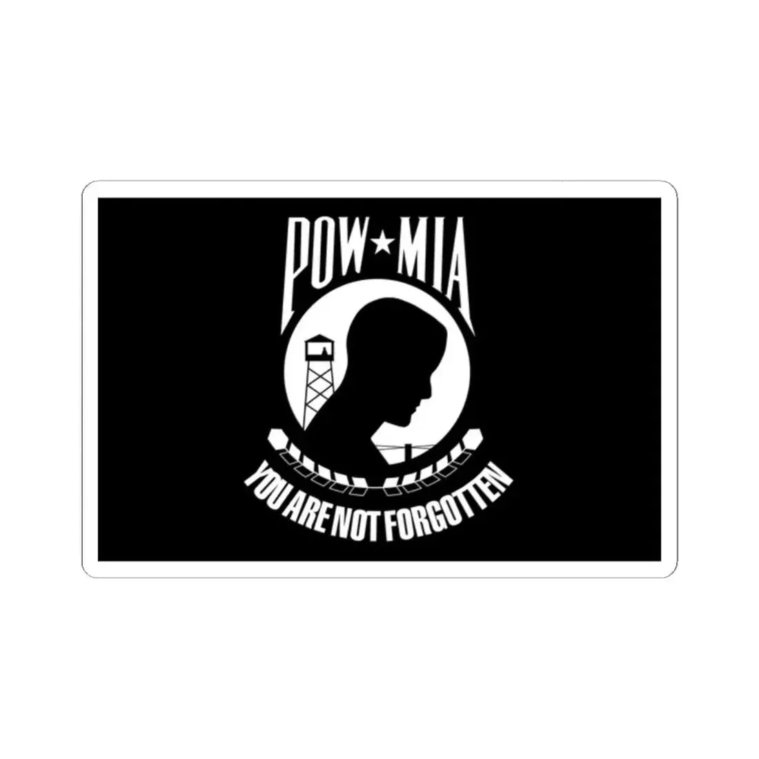 United States POW-MIA flag (United States) STICKER Vinyl Kiss-Cut Decal 2 Inch White - The Sticker Space