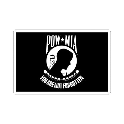 United States POW-MIA flag (United States) STICKER Vinyl Kiss-Cut Decal 2 Inch White - The Sticker Space