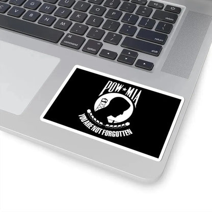 United States POW-MIA flag (United States) STICKER Vinyl Kiss-Cut Decal - The Sticker Space