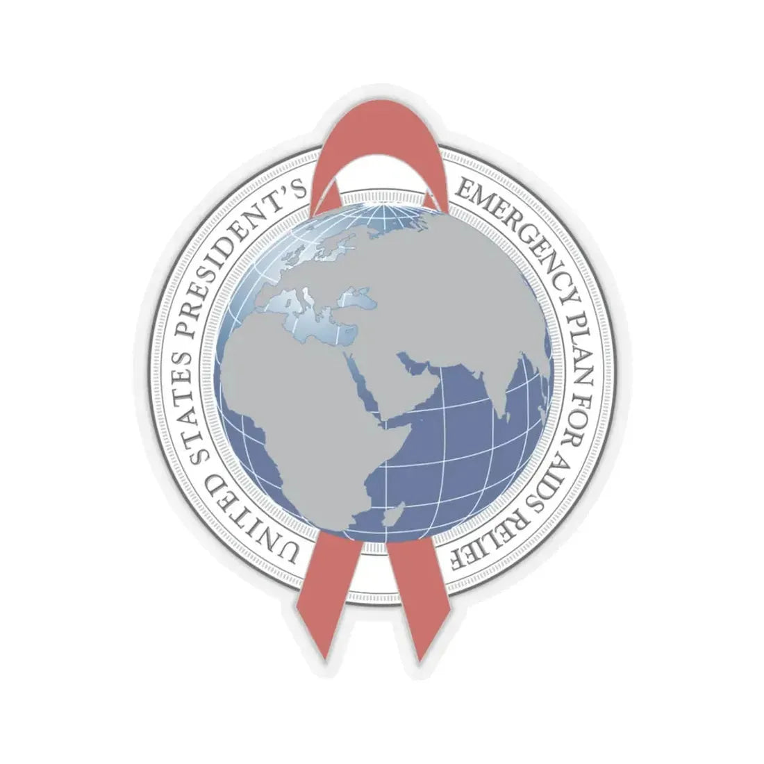 United States Presidents Emergency Plan for AIDS Relief - STICKER Vinyl Kiss-Cut Decal 3 Inch Transparent - The Sticker Space
