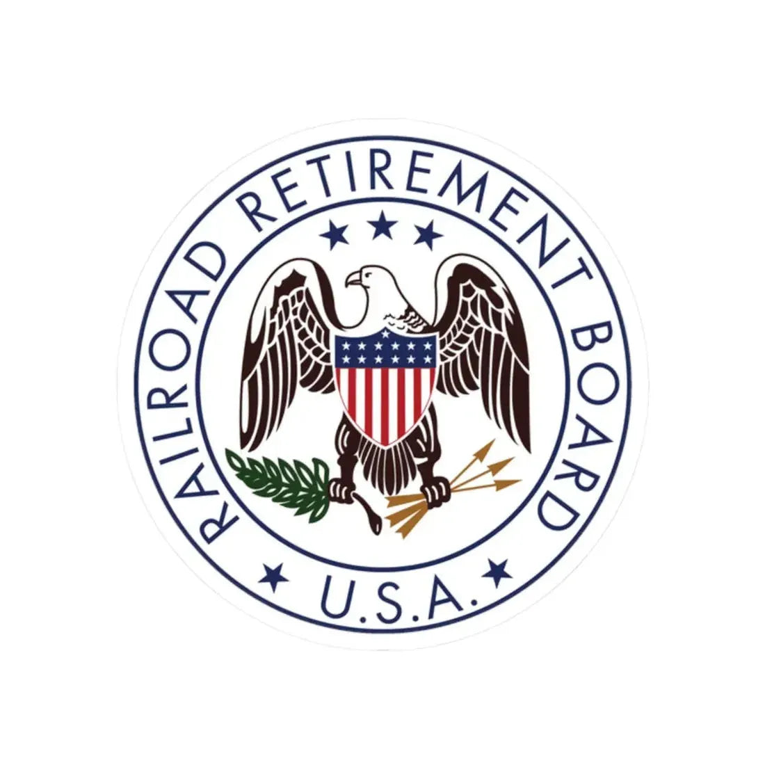 United States Railroad Retirement Board - STICKER Vinyl Kiss-Cut Decal 2 Inch White - The Sticker Space