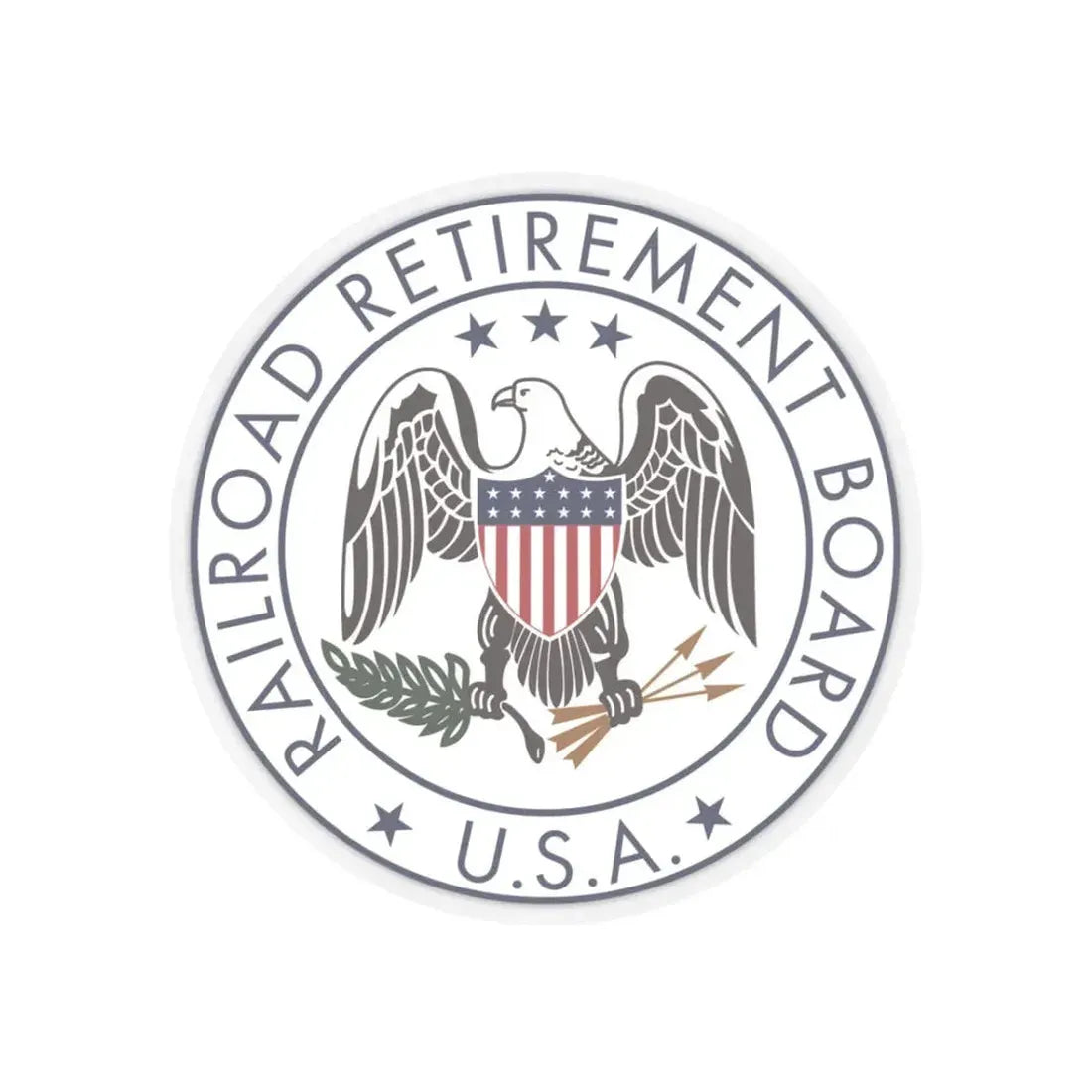 United States Railroad Retirement Board - STICKER Vinyl Kiss-Cut Decal 3 Inch Transparent - The Sticker Space