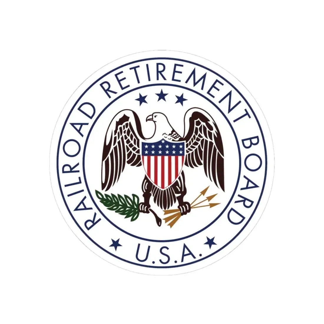 United States Railroad Retirement Board - STICKER Vinyl Kiss-Cut Decal 3 Inch White - The Sticker Space