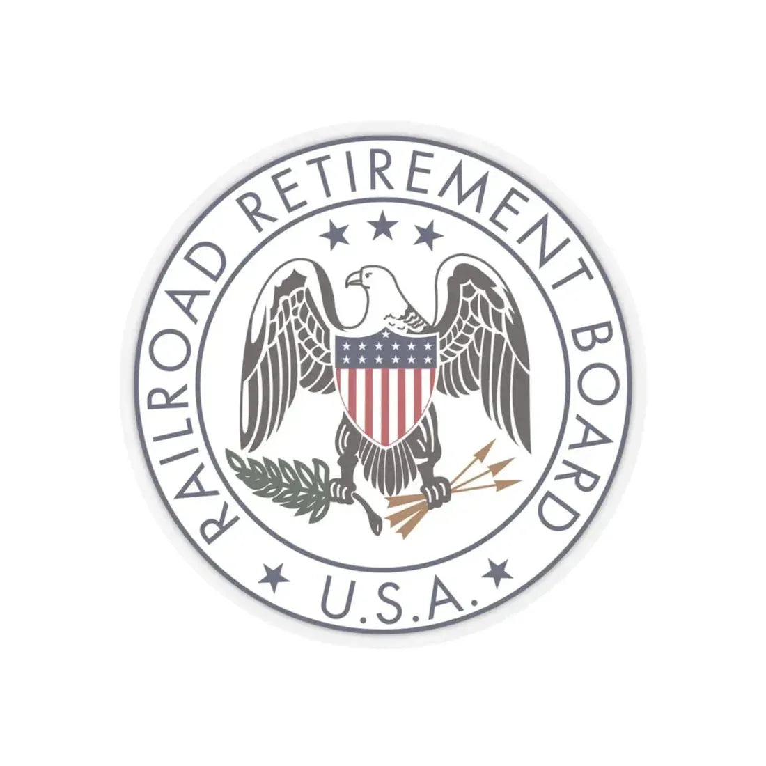 United States Railroad Retirement Board - STICKER Vinyl Kiss-Cut Decal 4 Inch Transparent - The Sticker Space