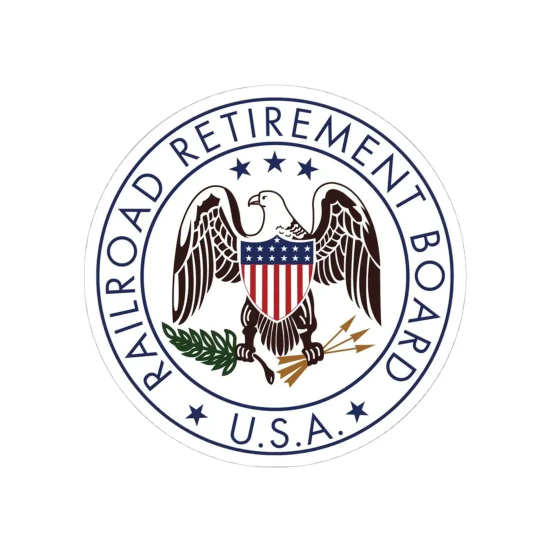 United States Railroad Retirement Board - STICKER Vinyl Kiss-Cut Decal 4 Inch White - The Sticker Space