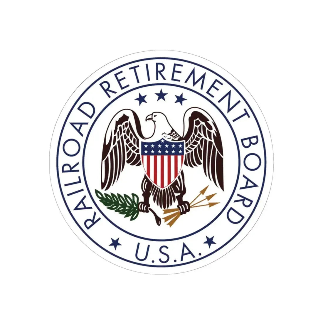 United States Railroad Retirement Board - STICKER Vinyl Kiss-Cut Decal 6 Inch White - The Sticker Space