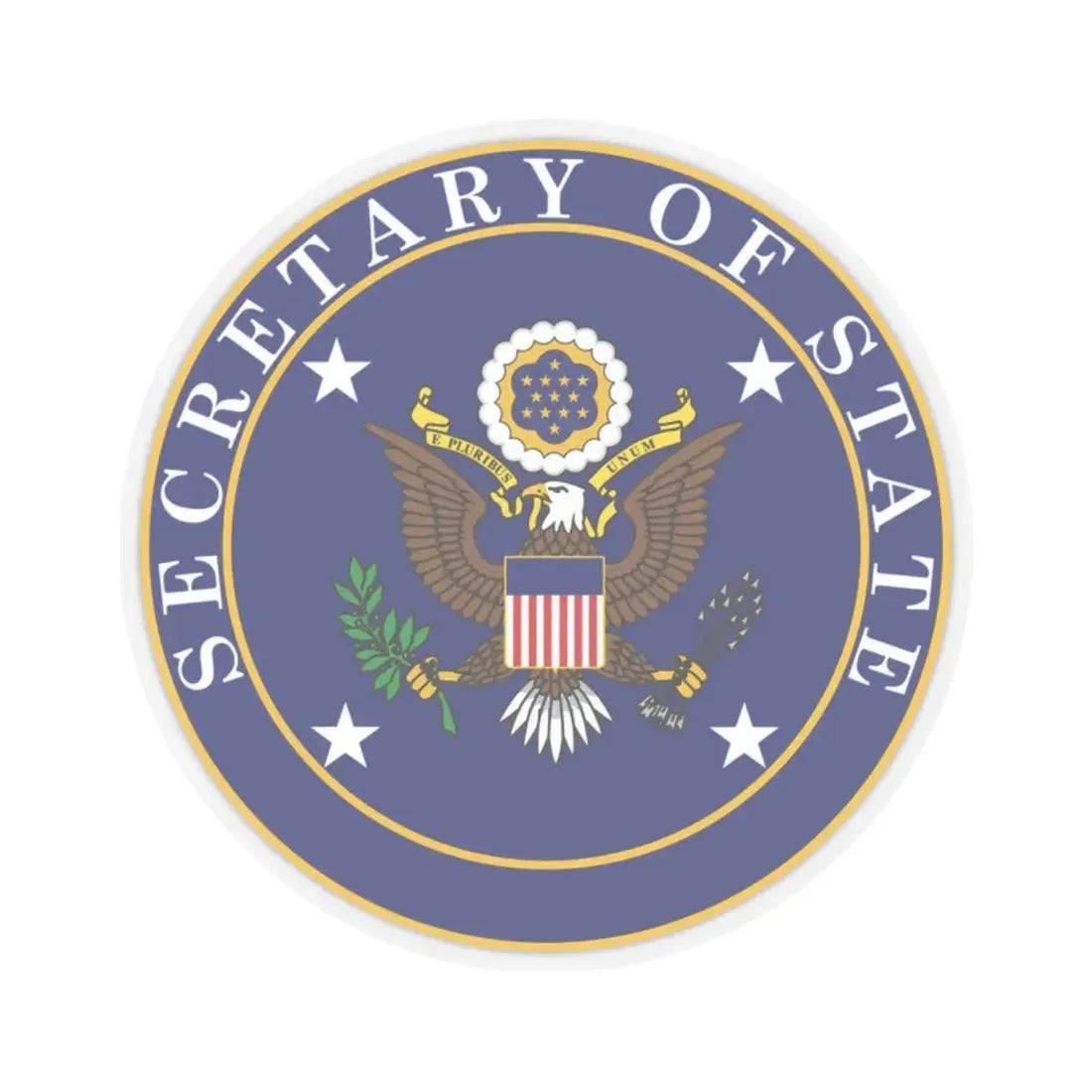 United States Secretary of State - STICKER Vinyl Kiss-Cut Decal 2 Inch Transparent - The Sticker Space