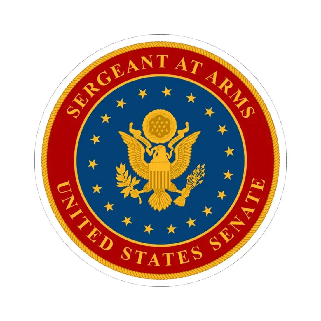 United States Senate Sergeant at Arms - STICKER Vinyl Kiss-Cut Decal 4 Inch White - The Sticker Space