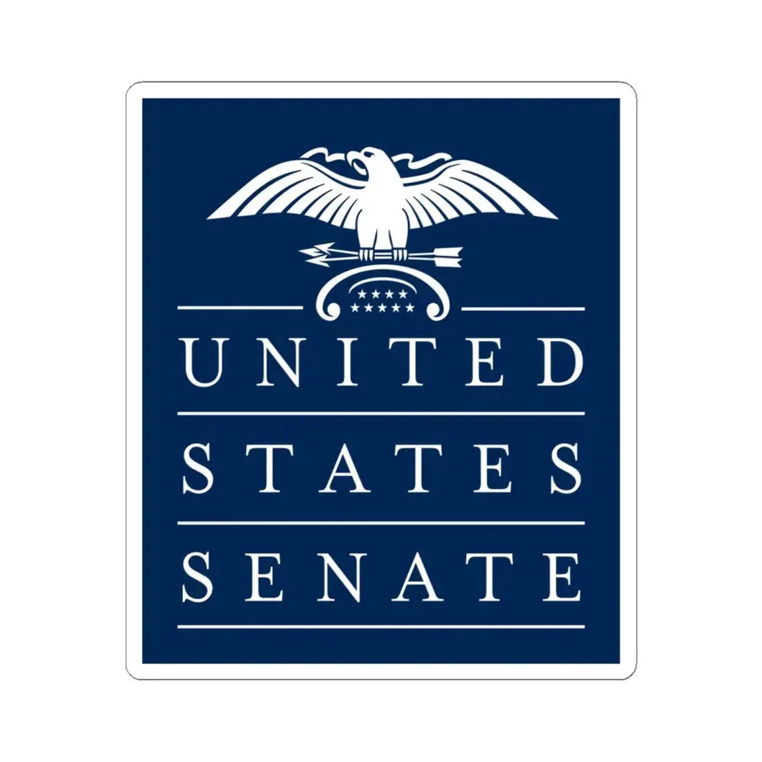 United States Senate - STICKER Vinyl Kiss-Cut Decal 4 Inch White - The Sticker Space