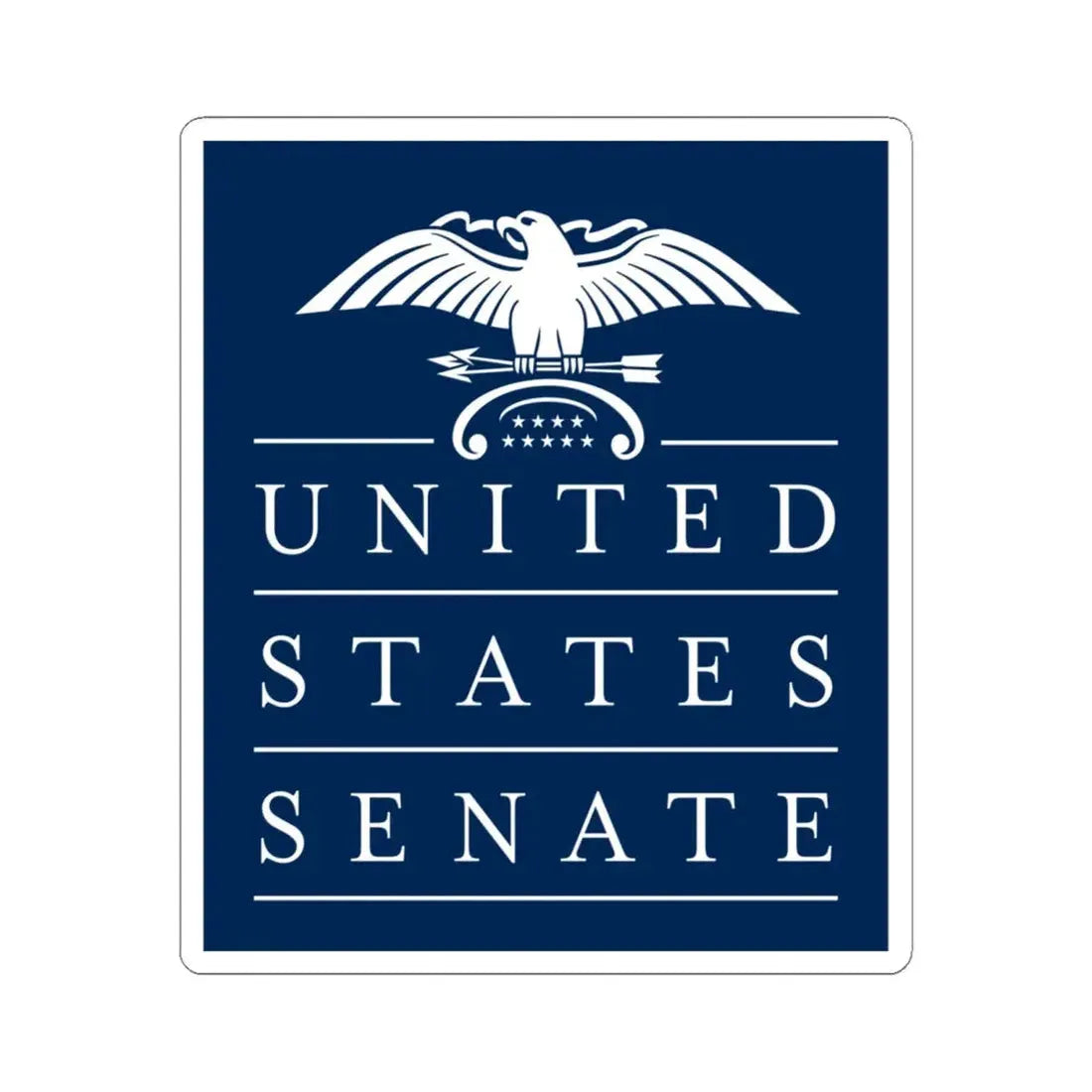 United States Senate - STICKER Vinyl Kiss-Cut Decal 6 Inch White - The Sticker Space