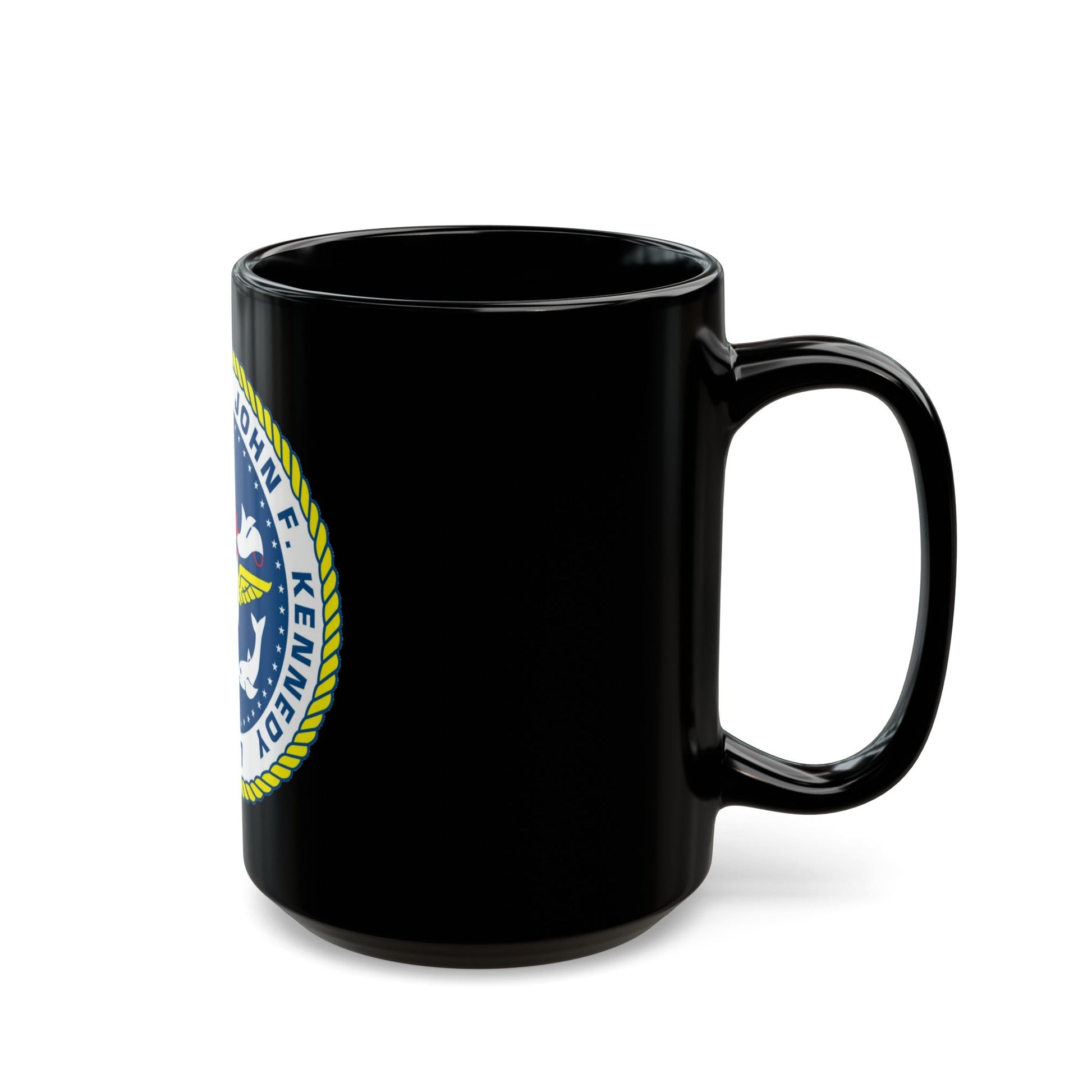 United States Ship John F Kennedy CV 67 (U.S. Navy) Black Coffee Mug-The Sticker Space