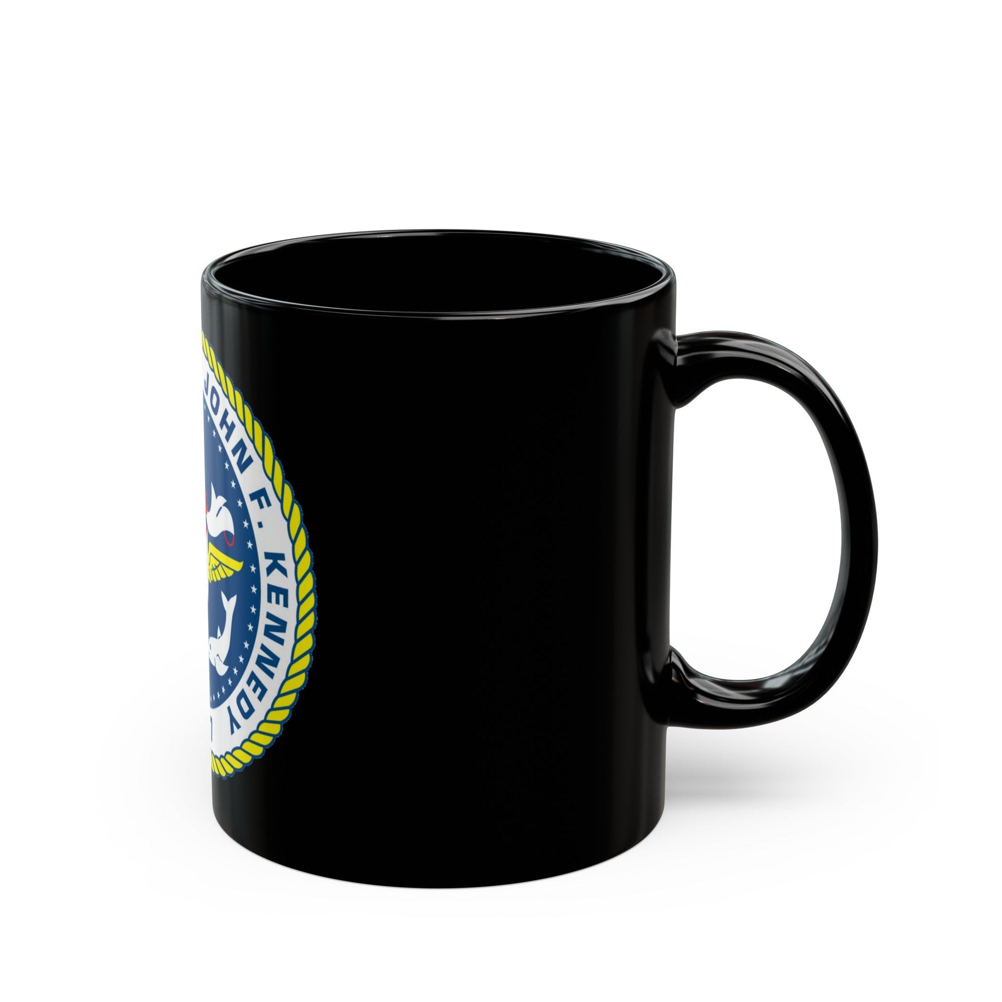 United States Ship John F Kennedy CV 67 (U.S. Navy) Black Coffee Mug-The Sticker Space