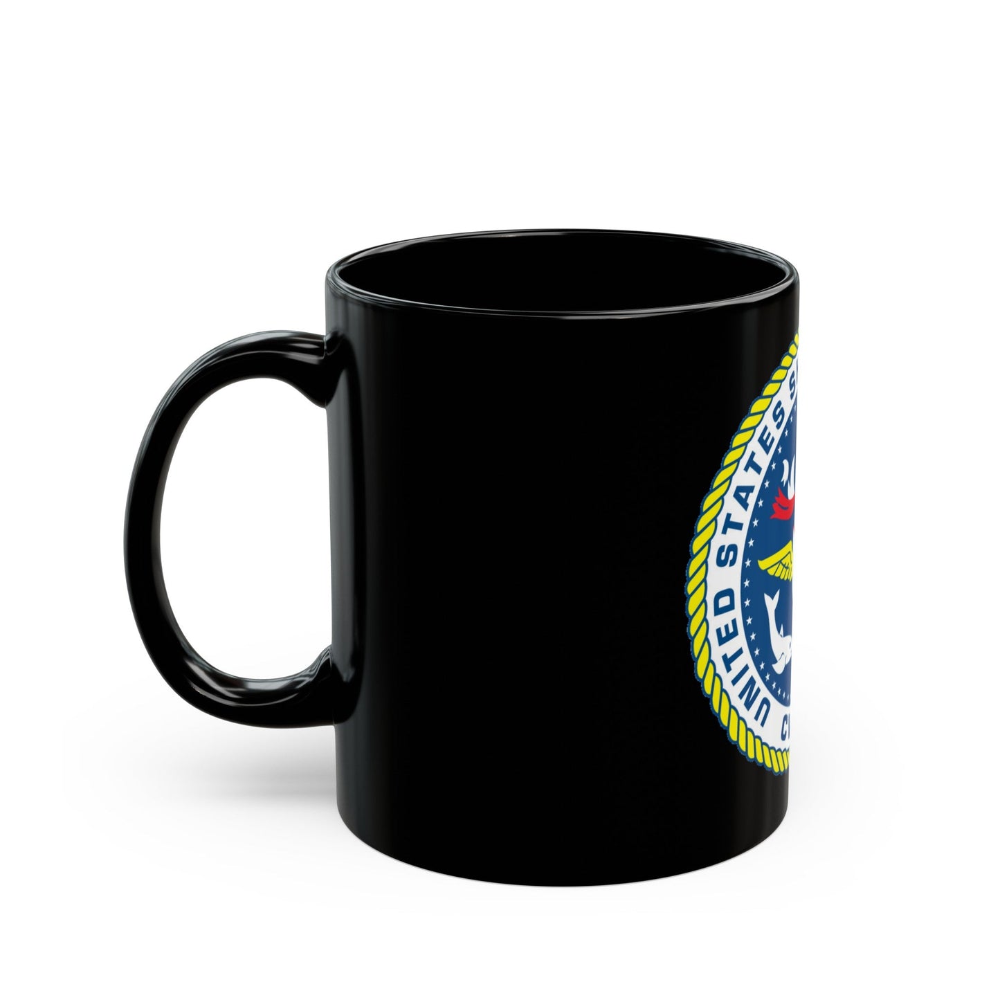 United States Ship John F Kennedy CV 67 (U.S. Navy) Black Coffee Mug-The Sticker Space