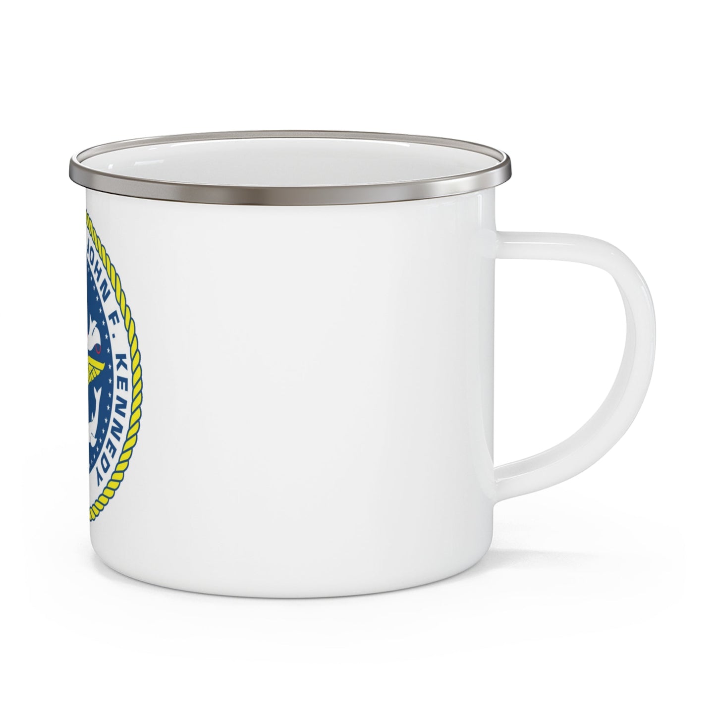 United States Ship John F Kennedy CV 67 (U.S. Navy) Enamel Mug 12oz-12oz-The Sticker Space