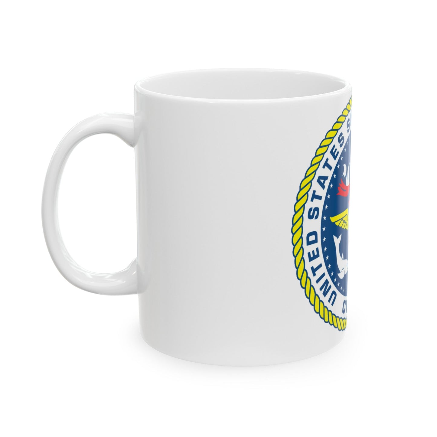 United States Ship John F Kennedy CV 67 (U.S. Navy) White Coffee Mug-The Sticker Space