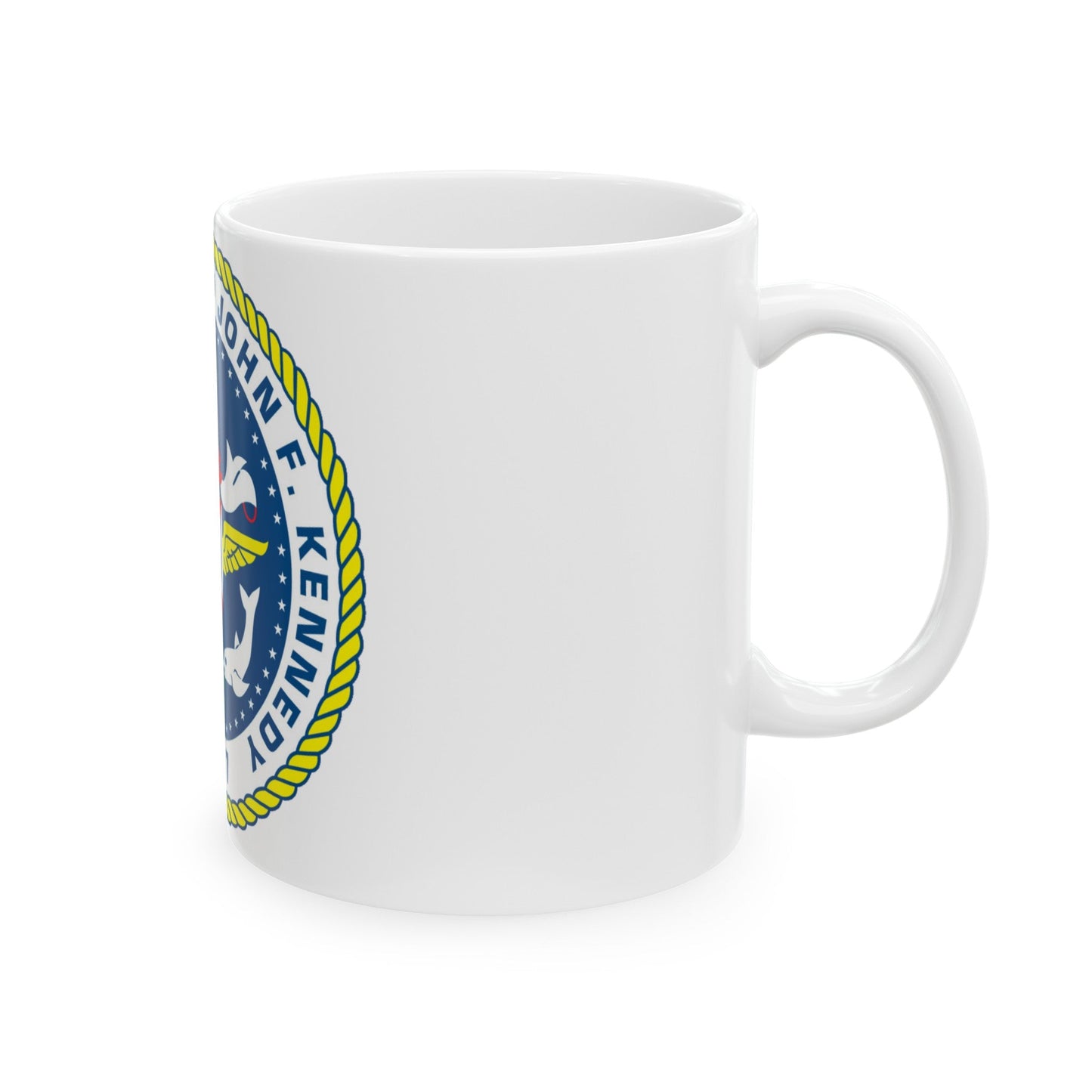 United States Ship John F Kennedy CV 67 (U.S. Navy) White Coffee Mug-The Sticker Space