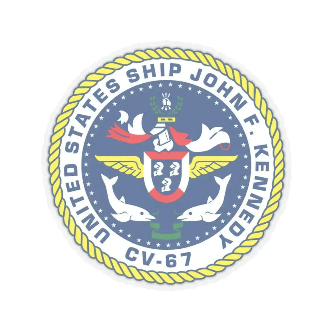 United States Ship John F Kennedy CV 67 (U.S. Navy) STICKER Vinyl Kiss-Cut Decal 3 Inch Transparent - The Sticker Space