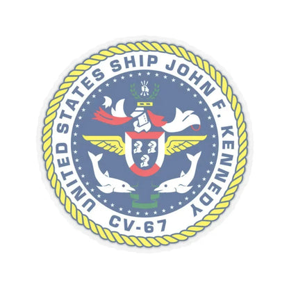 United States Ship John F Kennedy CV 67 (U.S. Navy) STICKER Vinyl Kiss-Cut Decal 3 Inch Transparent - The Sticker Space
