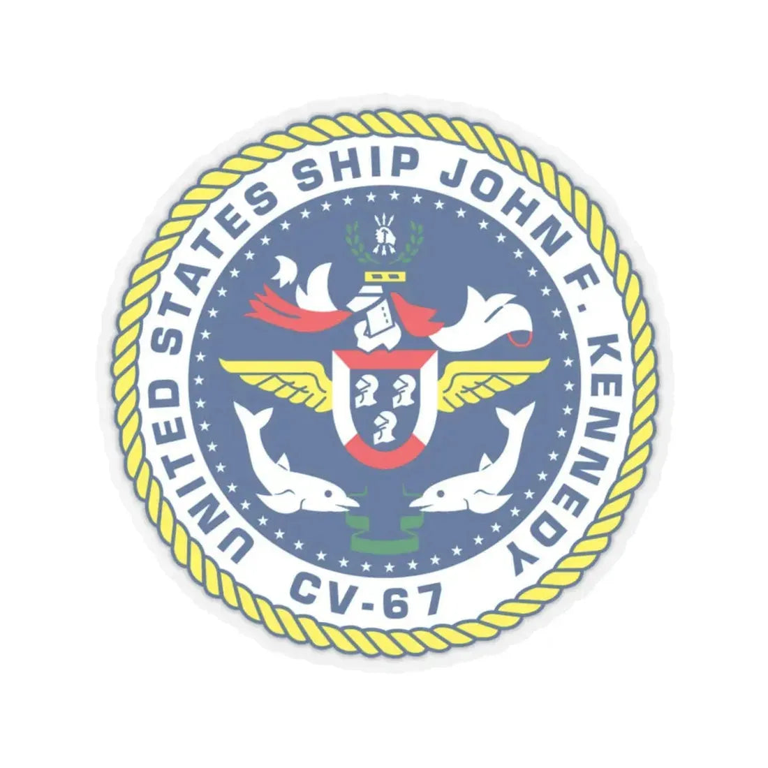 United States Ship John F Kennedy CV 67 (U.S. Navy) STICKER Vinyl Kiss-Cut Decal 4 Inch Transparent - The Sticker Space