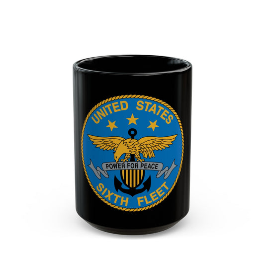 United States Sixth Fleet (U.S. Navy) Black Coffee Mug-15oz-The Sticker Space