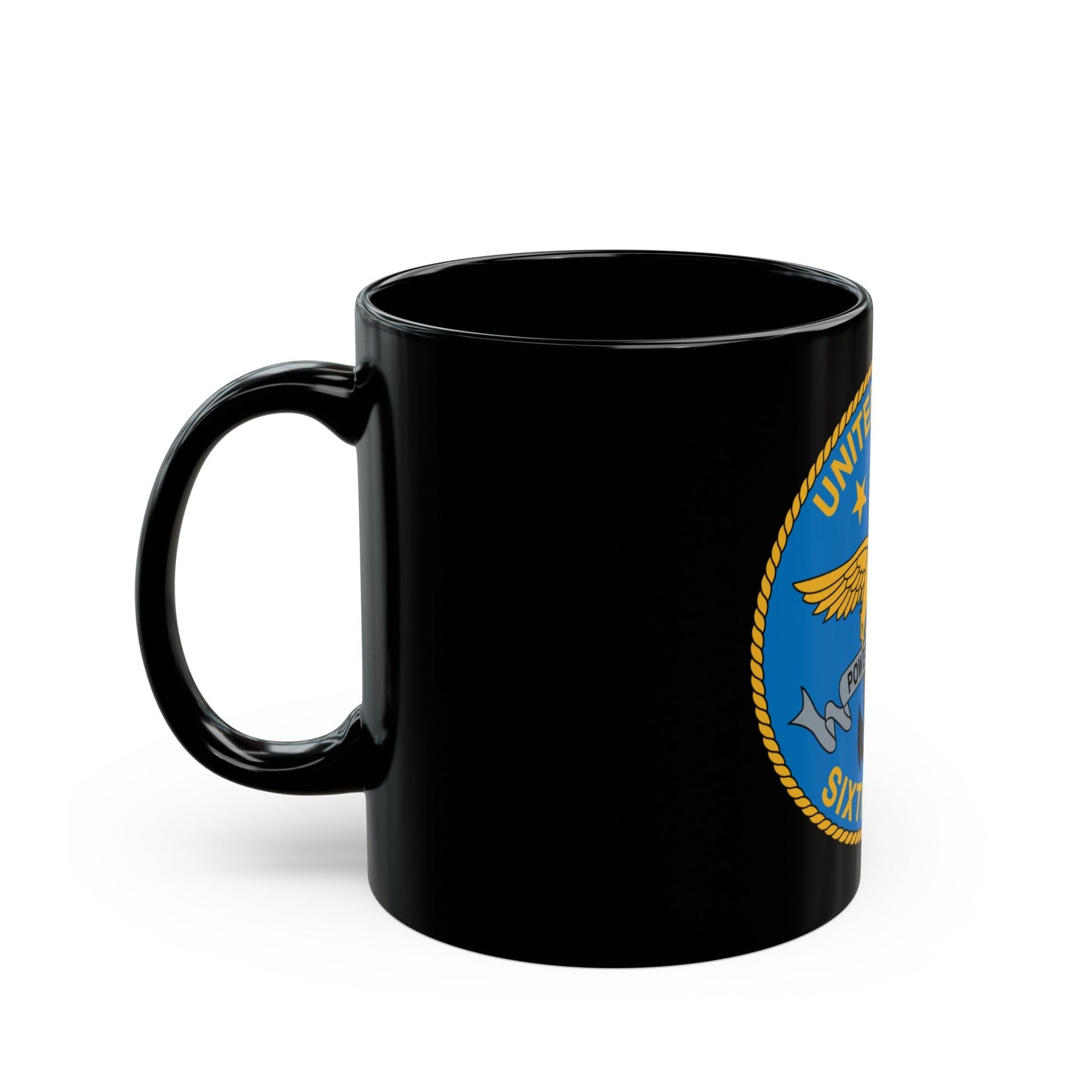 United States Sixth Fleet (U.S. Navy) Black Coffee Mug-The Sticker Space