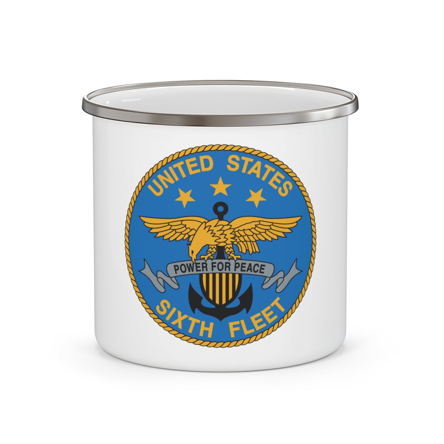 United States Sixth Fleet (U.S. Navy) Enamel Mug 12oz-12oz-The Sticker Space