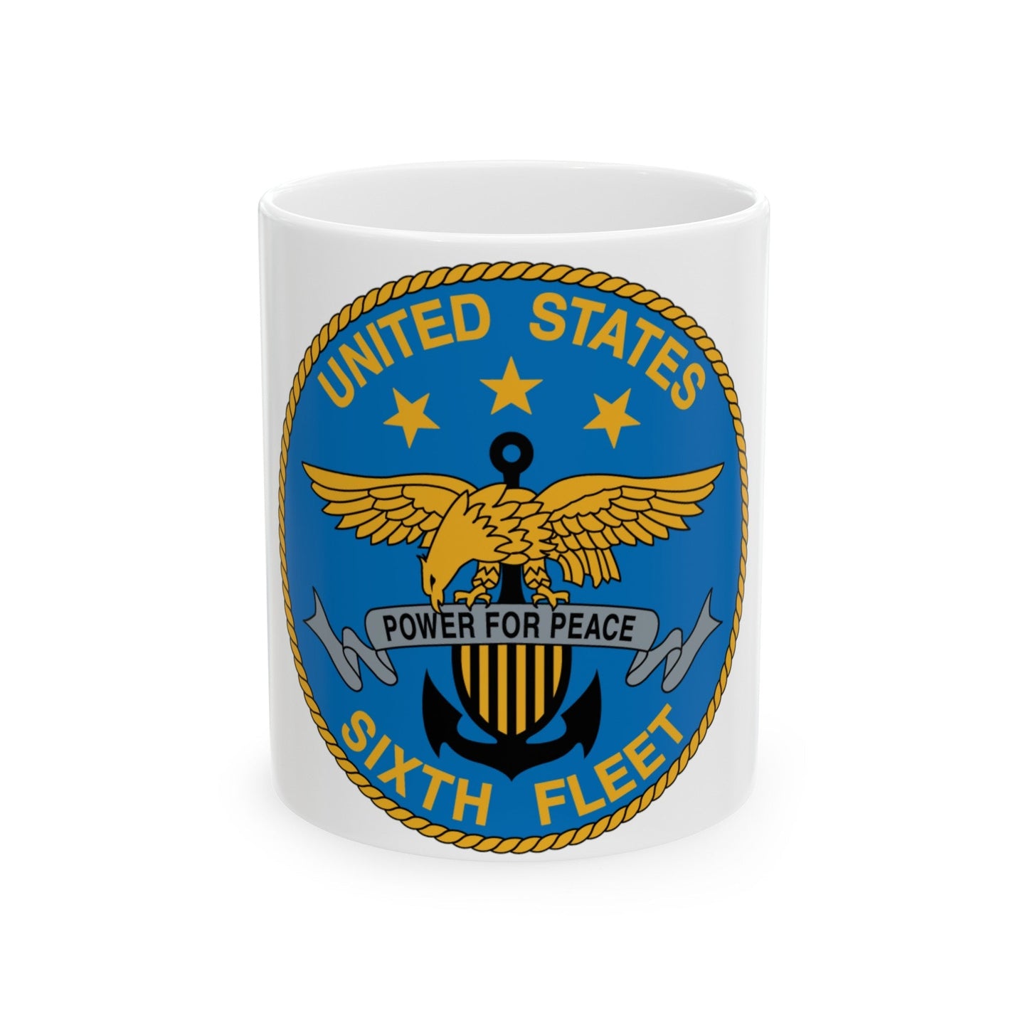 United States Sixth Fleet (U.S. Navy) White Coffee Mug-11oz-The Sticker Space