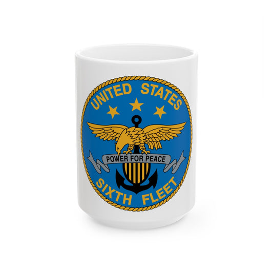 United States Sixth Fleet (U.S. Navy) White Coffee Mug-15oz-The Sticker Space