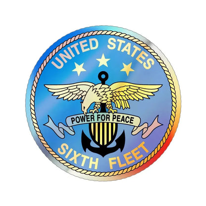 United States Sixth Fleet (U.S. Navy) Holographic STICKER Die-Cut Vinyl Decal 5 Inch Holographic - The Sticker Space