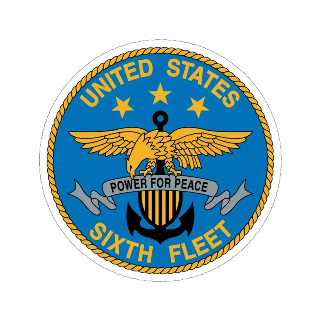 United States Sixth Fleet (U.S. Navy) STICKER Vinyl Die-Cut Decal 3 Inch - The Sticker Space
