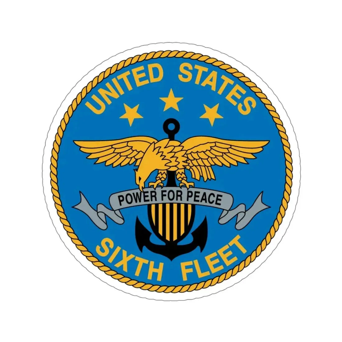 United States Sixth Fleet (U.S. Navy) STICKER Vinyl Die-Cut Decal 5 Inch - The Sticker Space