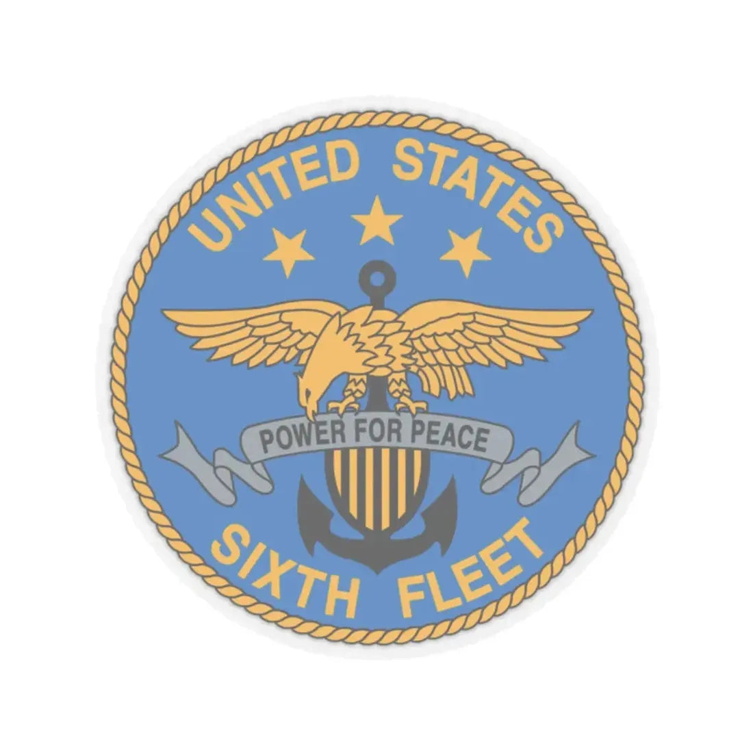United States Sixth Fleet (U.S. Navy) STICKER Vinyl Kiss-Cut Decal 2 Inch Transparent - The Sticker Space