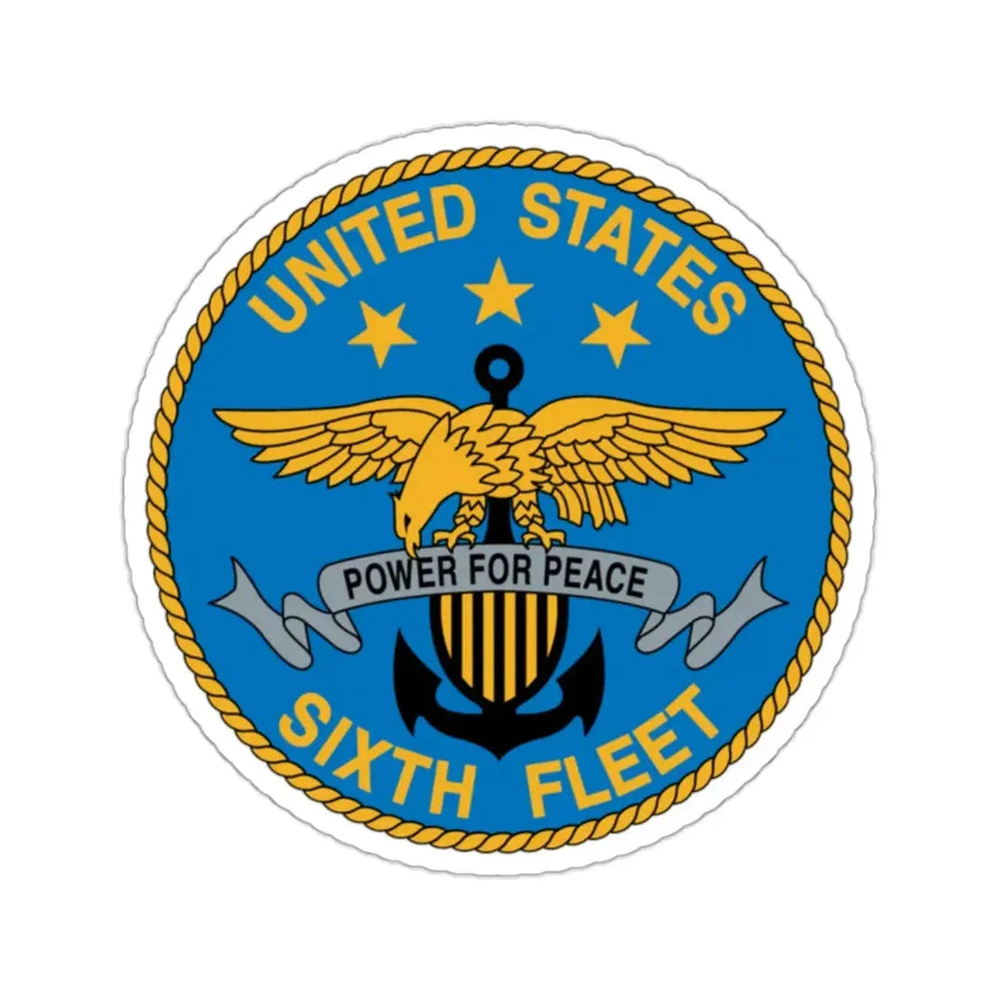 United States Sixth Fleet (U.S. Navy) STICKER Vinyl Kiss-Cut Decal 2 Inch White - The Sticker Space