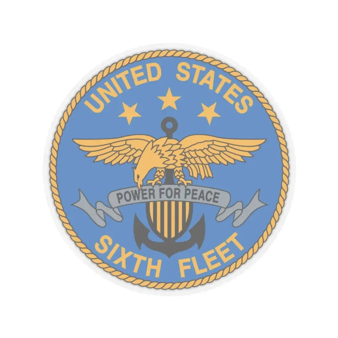 United States Sixth Fleet (U.S. Navy) STICKER Vinyl Kiss-Cut Decal 3 Inch Transparent - The Sticker Space