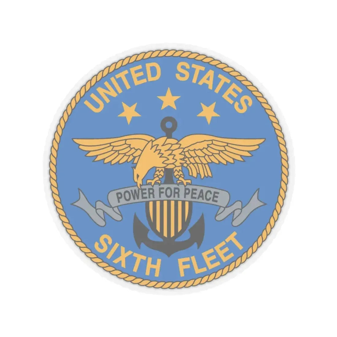United States Sixth Fleet (U.S. Navy) STICKER Vinyl Kiss-Cut Decal 4 Inch Transparent - The Sticker Space